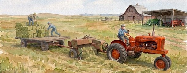 Banner image for bluegrass haymaking song page.